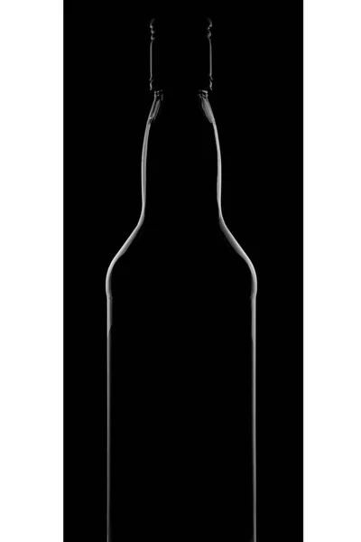 Het Silhouet Van Een Fles Whisky Een Zwarte Achtergrond Prachtige — Stockfoto