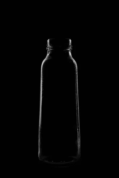 Silhouet Van Een Fles Met Een Mooie Vorm Een Zwarte — Stockfoto