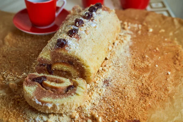 Zelfgemaakte Koekjesrol Perkament Hoge Kwaliteit Foto — Stockfoto