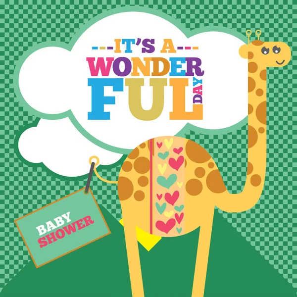 Baby Shower Zürafa Ile Harika Bir Gün — Stok Vektör
