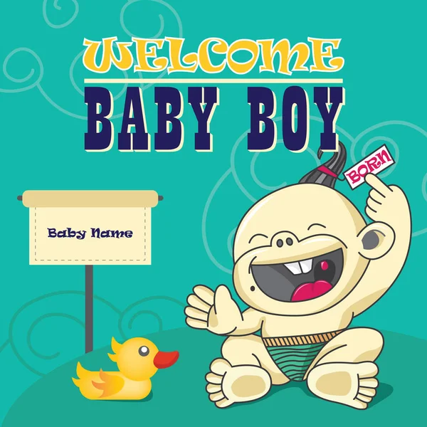 Pierwszy Urodziny Baby Boy — Wektor stockowy