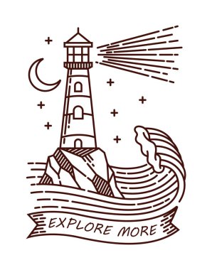 Soyut Deniz Feneri logo şablonu