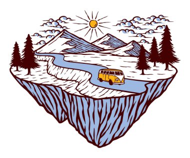 El çizimi dağ görünümü çizimi çizimi