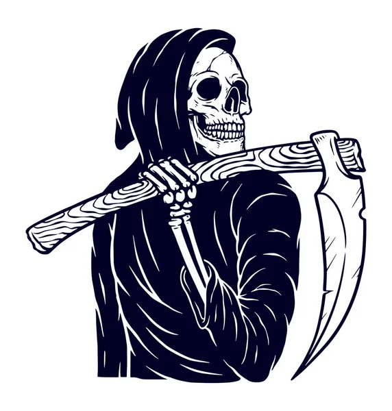 Illustration Vectorielle Sinistre Crâne Fantôme — Image vectorielle