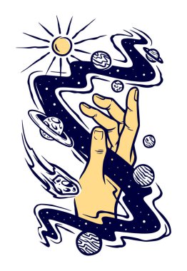 Evrenin vektör illüstrasyonuna ulaş