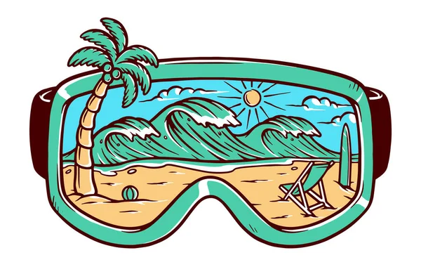 Beach Glasses Vector Illustration Royalty Free Stock Vectors