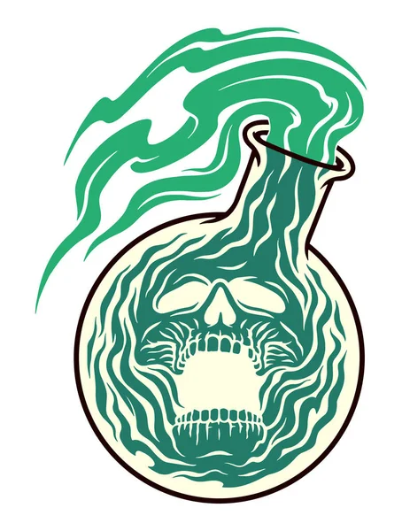 Cráneo Horror Veneno Vector Ilustración — Vector de stock