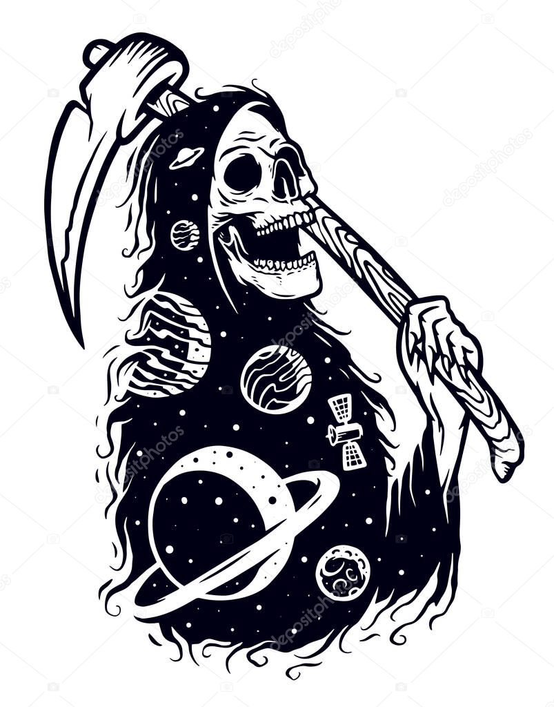 Ghost of the galaxy vector illustration