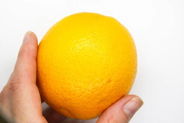 Woman Hand Holding Orange — Stock Photo, Image