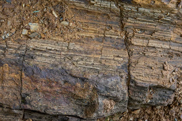 O fundo e áspero textura de pedra escura closeup — Fotografia de Stock