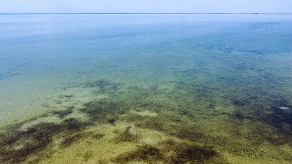 Lago transparente raso com ondas pequenas. Vista de cima Fotografia De Stock