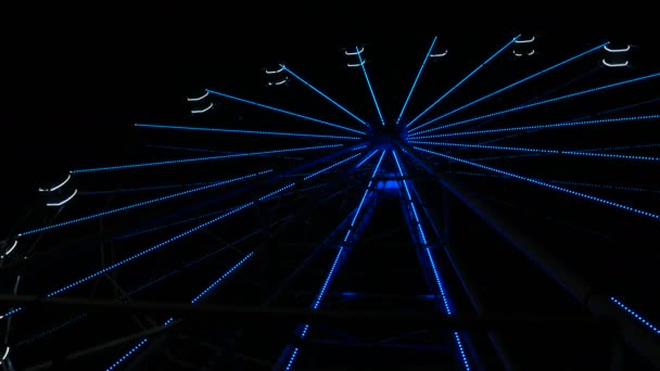 Grande Roue Ville Vue Bas Grande Roue Tourne Autour Son — Video