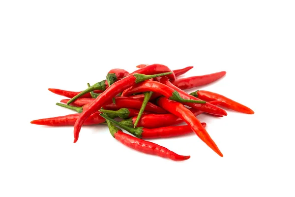 Red Chili Group Red Chilies Peppers Isolated White Background Close — Stock Photo, Image