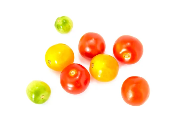 Tomaten Isoliert Frische Bunte Tomaten Isoliert Auf Weißem Hintergrund — Stockfoto