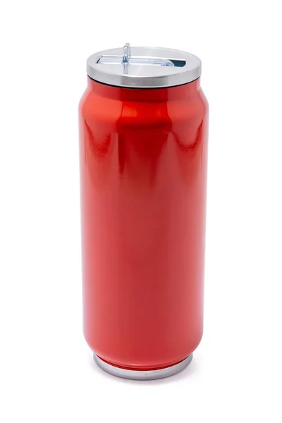 Röd termos flaska eller rostfrittstål termos Travel Tumbler — Stockfoto