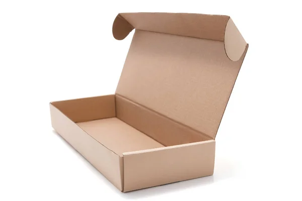 Caja de cartón abierta vacía — Foto de Stock