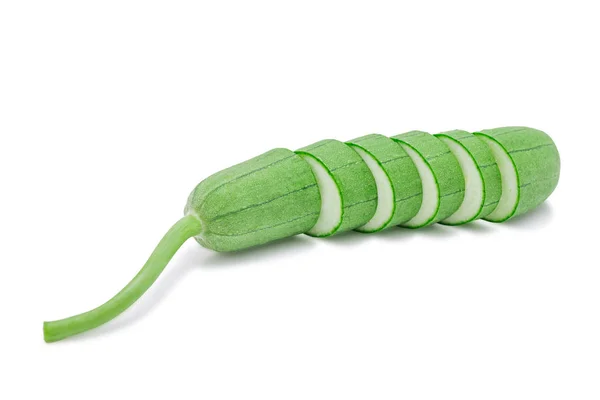 Gourd, Luffa, Svampgourd eller Vegetabilisk svamp och slice isolat — Stockfoto