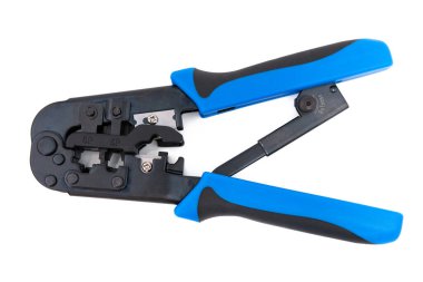 Ağ kablo yükleme engelleme aracı, beyaz arkaplanda izole edilmiş ile geçiş için ethernet bağlantı aracı