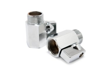 Beyaz zemin üzerinde top valfleri izole nesne. 