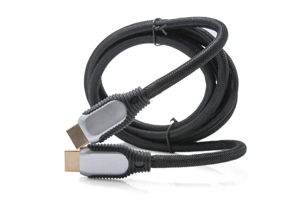 Cable Hdmi Cable Interfaz Multimedia Alta Definición Sobre Fondo Blanco —  Fotos de Stock