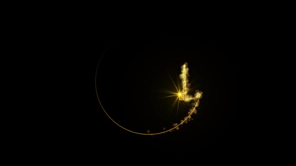 Świecące Cząstki Tworzą Sylwetkę Półksiężyca Meczetu Shining Muzułmańskie Symbol Religii — Wideo stockowe