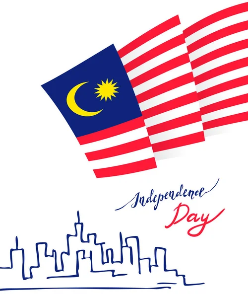 Malaysia hari kemerdekaan - Stok Vektor