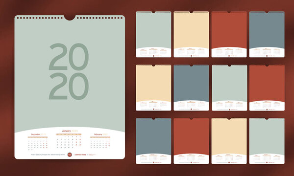 Desk Wall Calendar 2020