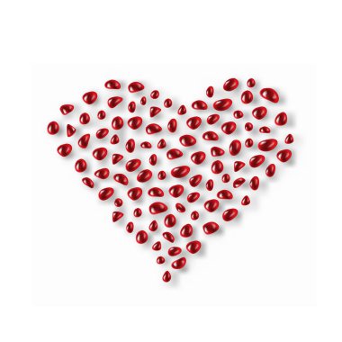 nar taneleri bir kalp şeklinde