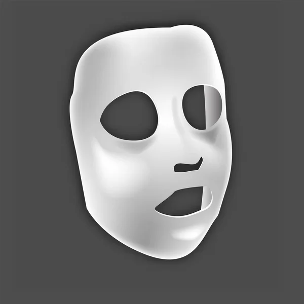 Facial White Sheet máscara facial de tela cosmética. Vector realista. S — Archivo Imágenes Vectoriales