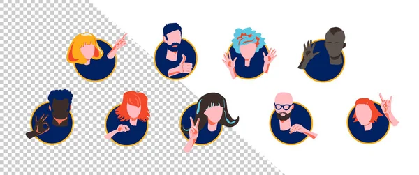 Emojy e mãos —  Vetores de Stock