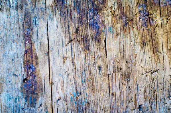 Cracked Weathered Natural Wooden Board Texture Front View — Stock Photo, Image