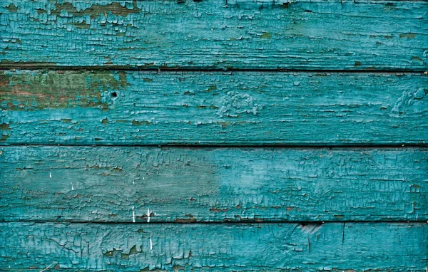 Cracked Weathered Green Blue Painted Wooden Board Texture — Stock Photo, Image