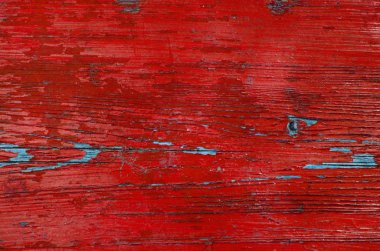 Yıpranmış kırmızı shabby chic boyalı ahşap tahta doku, önden görünüm kırık
