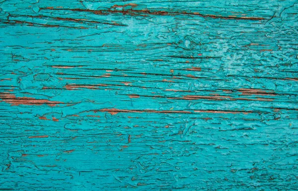 Тріснута Вивітрювана Синьо Зелена Хвиляста Шикарна Пофарбована Дерев Яна Дошка — стокове фото