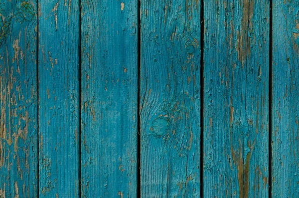 破解风化绿色和蓝色漆的木板纹理 — 图库照片