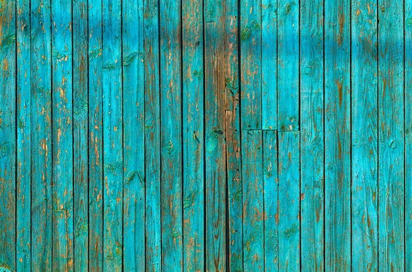 Cracked Weathered Green Blue Painted Wooden Board Texture — Stock Photo, Image