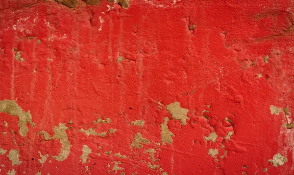 背景的红色粉刷涂漆外观 粗糙的水泥和混凝土墙体的结构 装饰质朴的涂料 — 图库照片
