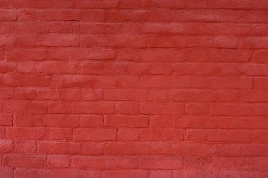 Tuğla duvar arka plan veya doku için kırmızı boyalı