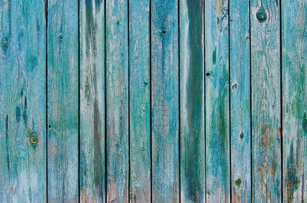 Rustika Trästaket Textur Bakgrund Gröna Och Blå Färger — Stockfoto
