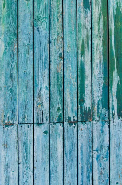 Rustika Trästaket Textur Bakgrund Gröna Och Blå Färger — Stockfoto