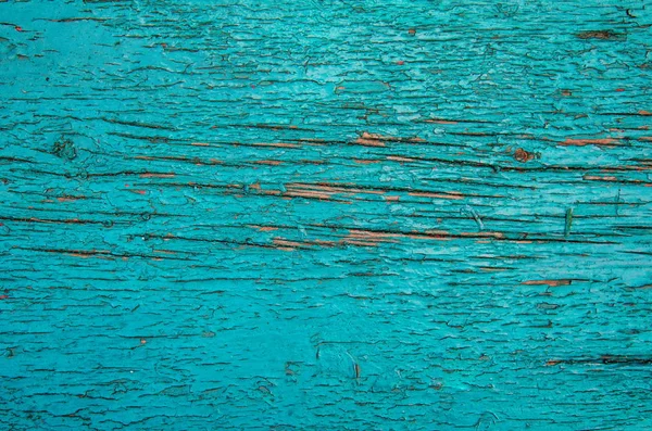 Cracked Weathered Azul Verde Chique Gasto Pintado Textura Placa Madeira — Fotografia de Stock