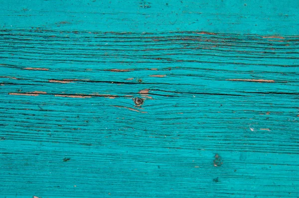 开裂风化的蓝色和绿色破旧别致的彩绘木板纹理 前视图 — 图库照片