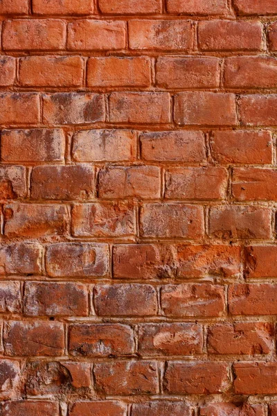 Old vintage red brick wall with cement seams texture background — Stock Photo, Image