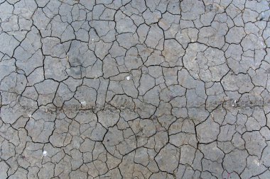 Derin siyah çatlaklar ile renkli kuru toprak yüzeyi