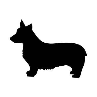 Kogi köpeği siyah-beyaz bir vektör, resimleme simgesi