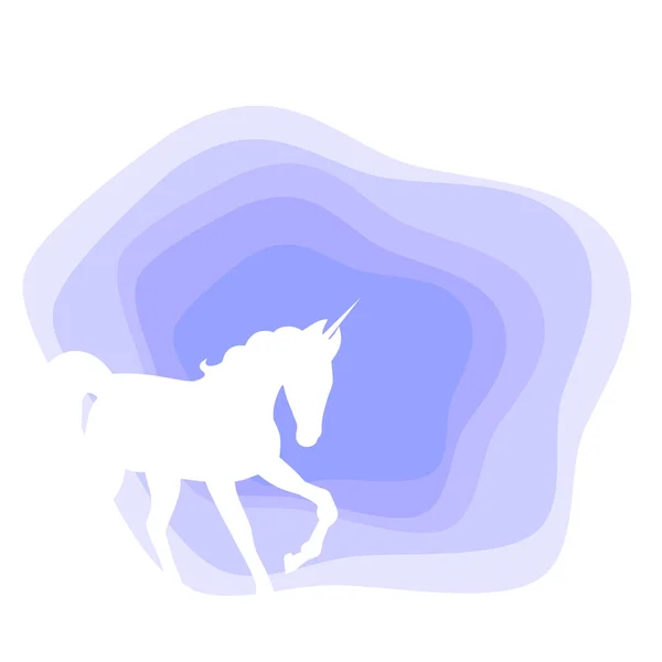 Kuda Unicorn Pada Latar Belakang Abstrak Gambar Vektor - Stok Vektor