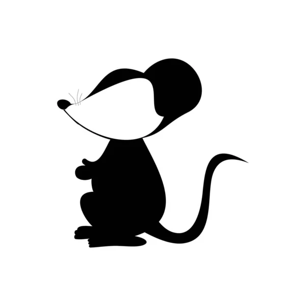 白い背景に黒いマウスの抽象 ベクトル図 — ストックベクタ