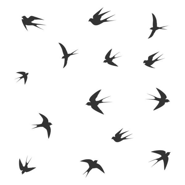 Oiseaux Sur Fond Gris Icônes Oiseaux Illustration Vectorielle — Image vectorielle