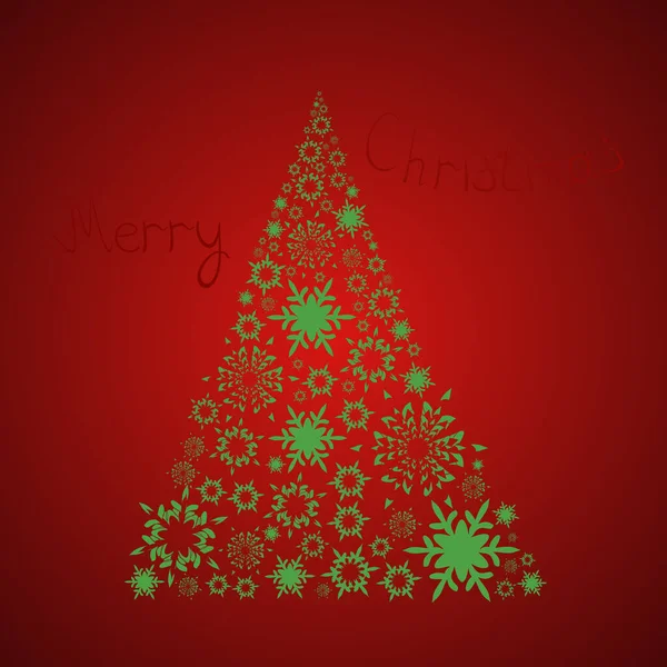 Χριστουγεννιάτικη Κάρτα Χριστουγεννιάτικο Δέντρο Την Επιγραφή Διανυσματική Απεικόνιση — Διανυσματικό Αρχείο