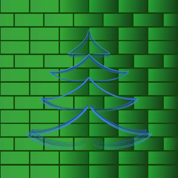 Árbol Navidad Pared Fondo Vector Ilustración — Archivo Imágenes Vectoriales